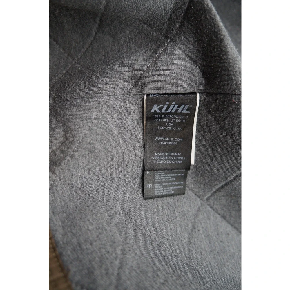 Men's Kuhl Projekt Insulated Kollusion Brown Quilt Lined Zip Up Coat Jacket Sz L - Picture 12 of 14
